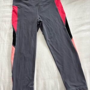 Victoria's Secret Coral Pink & Charcoal Workout Leggings